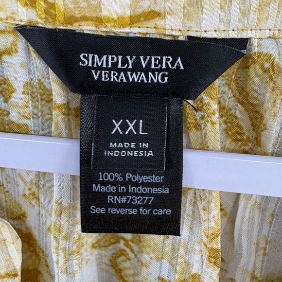 Simply Vera Vera Wang Yellow Abstract Ruffle Hem Dress XXL NWT - Picture 10 of 11